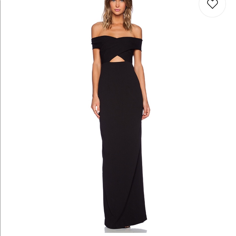 Solace London Off-Shoulder Black Prom Dress. Worn twice